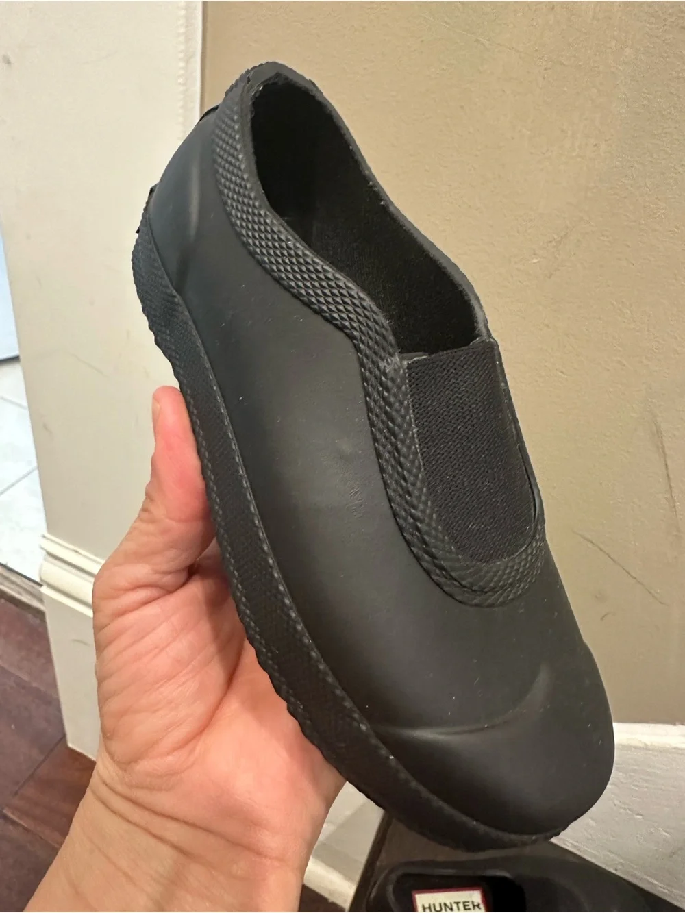 Hunter Slip-On Black Rubber Ankle Rain Shoes. Toddler 8